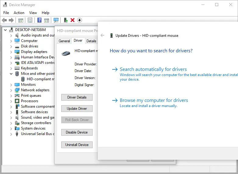 Update your mouse driver