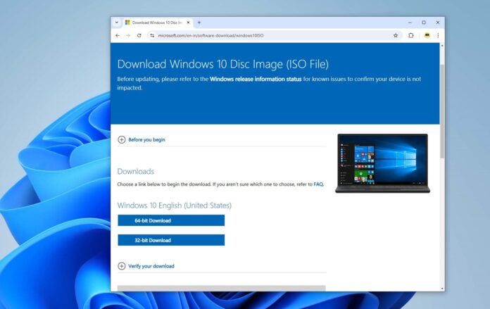 Windows 10 ISO download