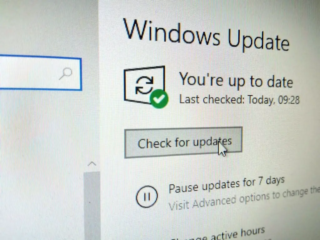 Windows 10 check for updates