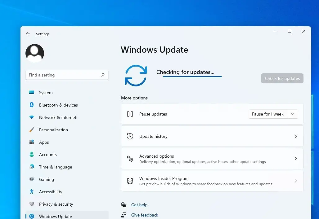 windows 11 checking for updates