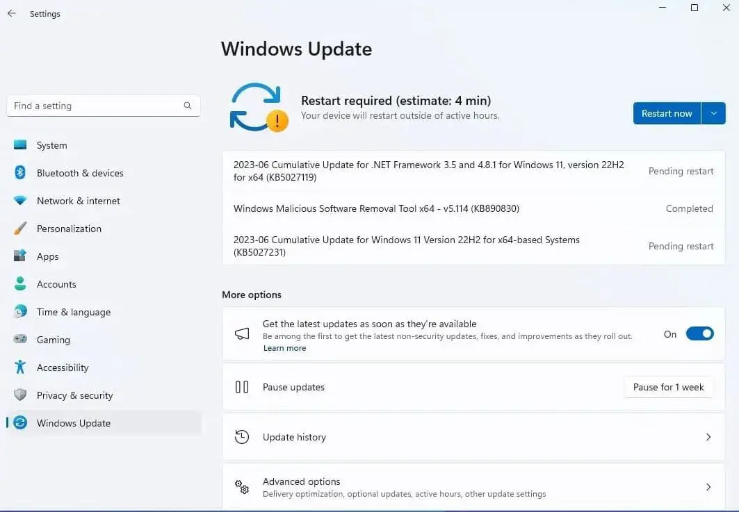 windows 11 update