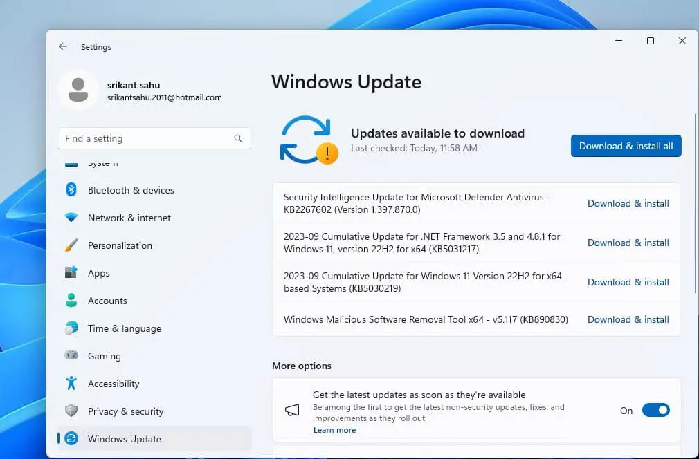 windows 11 update download