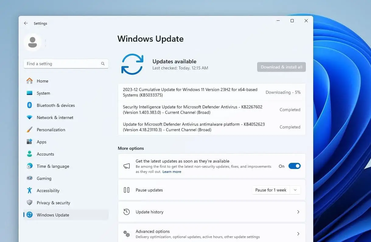 Windows 11 update download