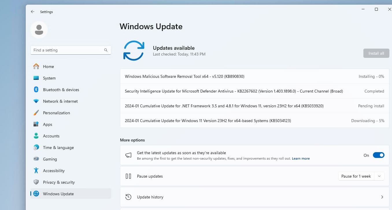 Windows 11 update download