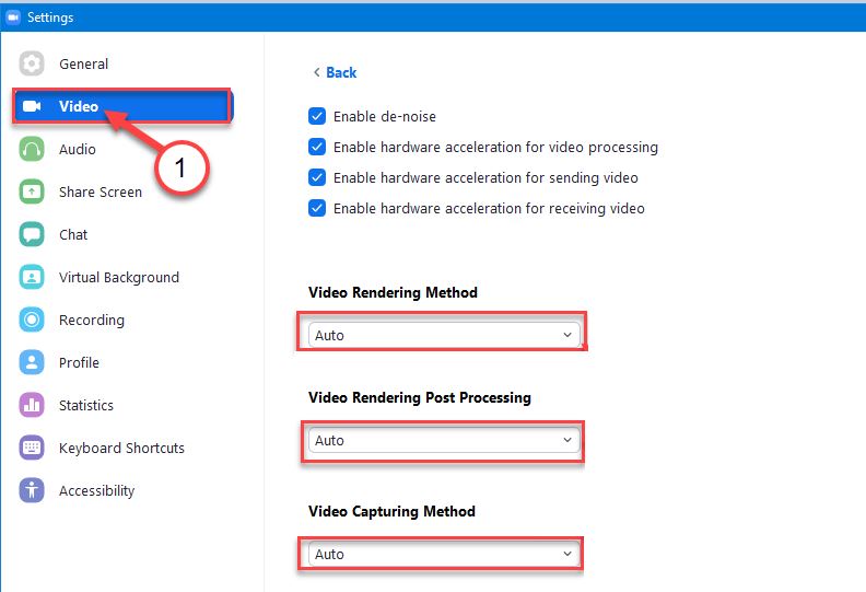 Zoom app settings