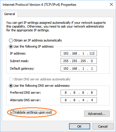 Assign IP address manually