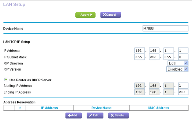 configure router for dhcp