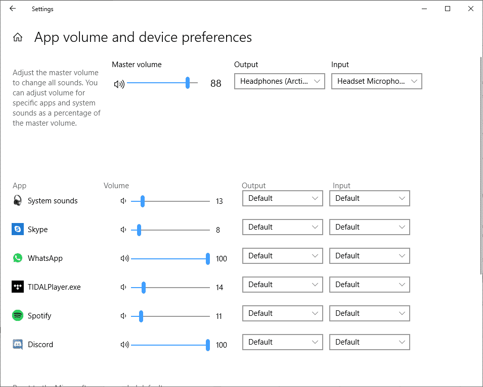 Discord volume change