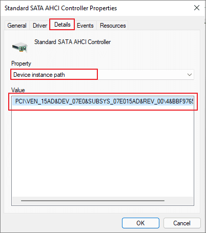 Standard SATA AHCI Controller