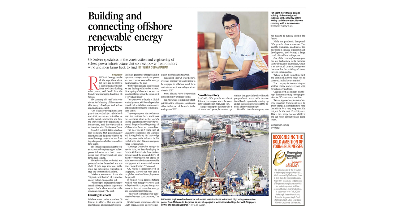 G8 Recognized as Top 15 Emerging Enterprise in Singapore G8 Recognized as Top 15 Emerging Enterprise in Singapore