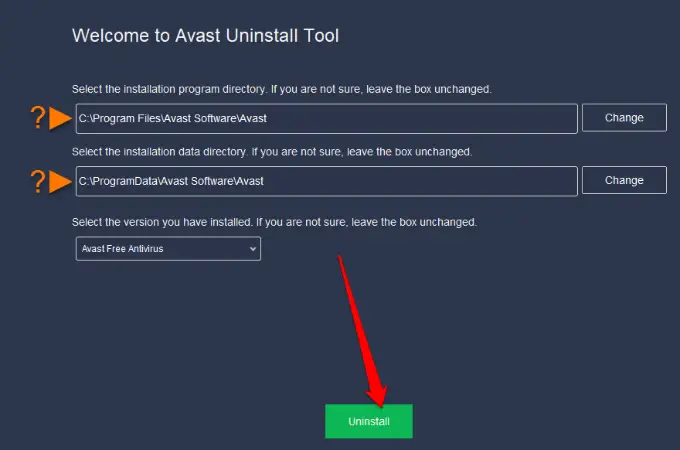 Uninstall Avast antivirus